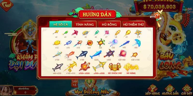 Mạng lưới sinh vật game bắn cá H5 cực kỳ phong phú